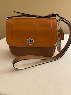 COACH Parker Leather Crossbody Bag in Colorblock Natural Multi